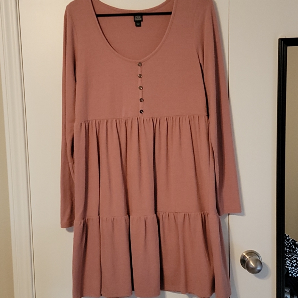 Wild Fable light pink fleece dress size L